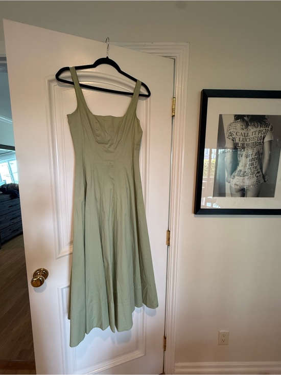 STAUD Dresses & Skirts - STAUD Sage Green Sleeveless Wells Midi Dress